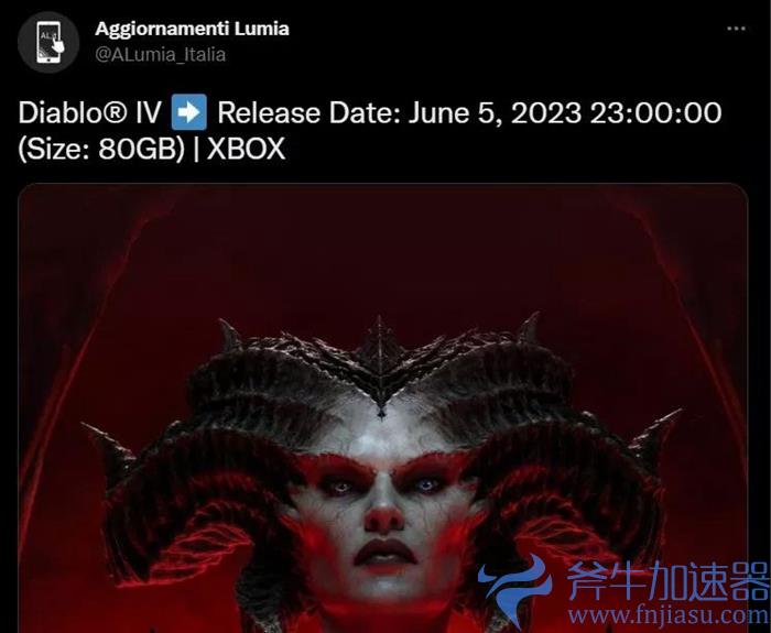 《暗黑破坏神4》爆料于2023年6月5日上架，容量80GB(暗黑破坏神4 ps5)