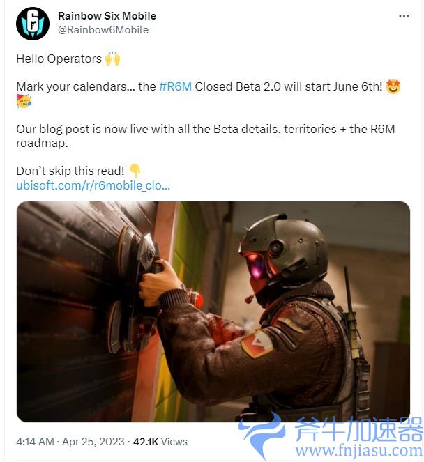 彩虹六号手游将于6月6日测试