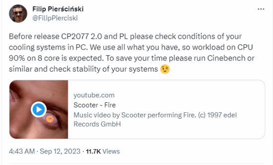 《赛博朋克2077》2.0版本CPU占用超高 玩家需注意散热问题(赛博朋克2077帕南攻略)